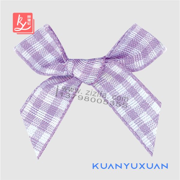 紫色格子帶蝴蝶結